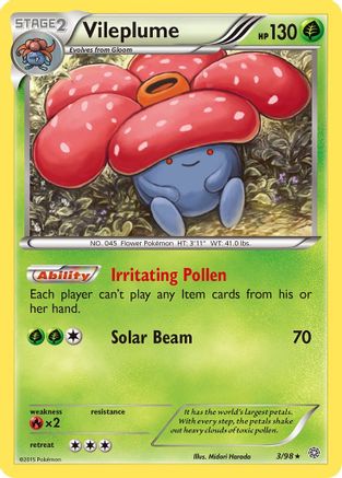 XY Ancient Origins 003/98 Vileplume - Reverse Holofoil - Rare