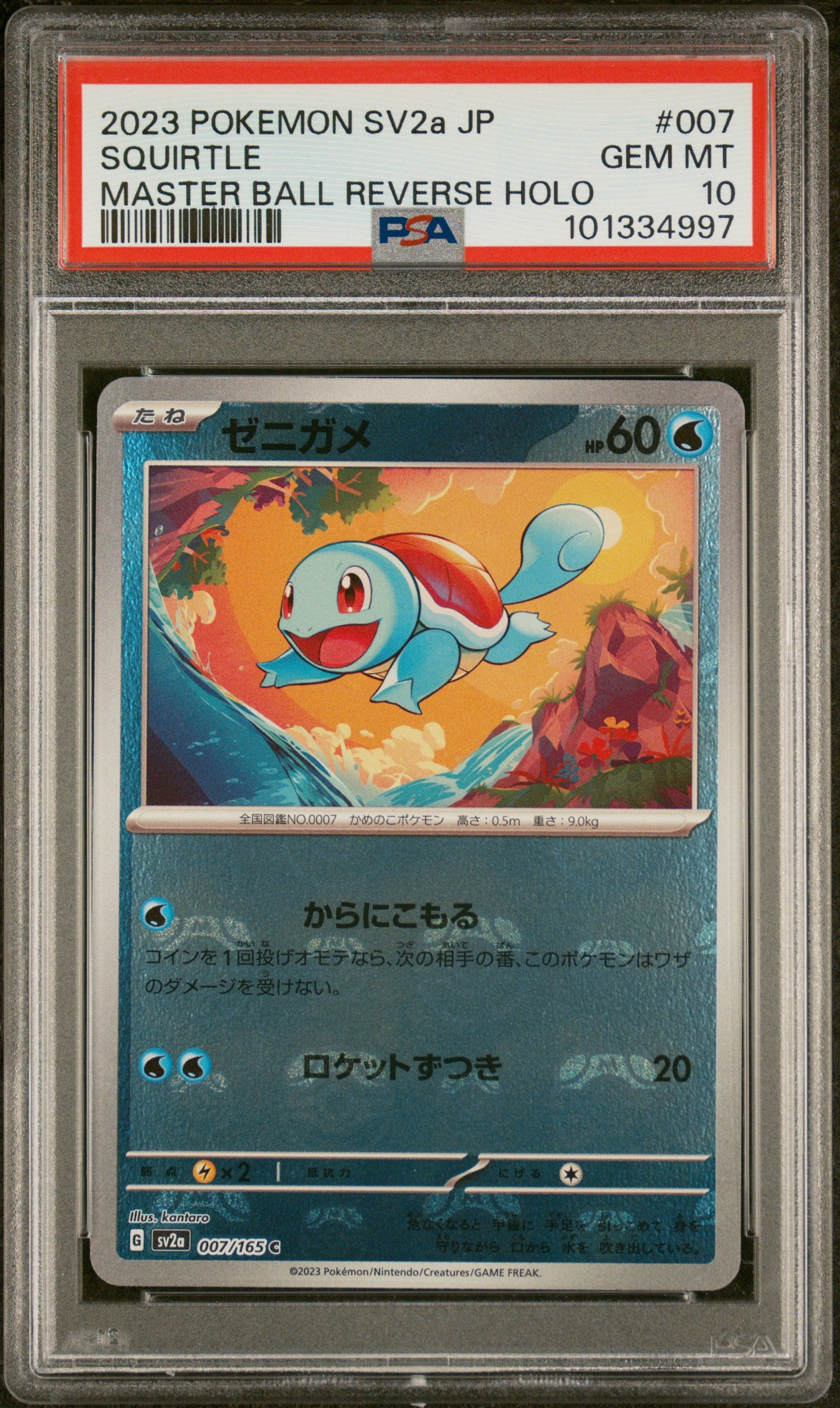 SV2a Pokemon Card 151 PSA10 #101334997 007/165 Squirtle - Holofoil - Master Ball
