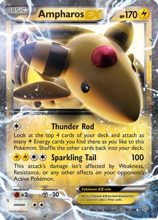 XY Ancient Origins 027/98 Ampharos EX - Holofoil - Ultra Rare