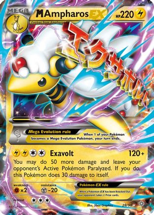 XY Ancient Origins 028/98 M Ampharos EX - Holofoil - Ultra Rare