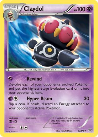 XY Ancient Origins 033 Claydol - Reverse Holofoil - Rare