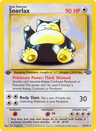 Jungle 027/64 Snorlax (27) - 1st Edition - Rare
