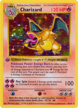 Base Set Shadowless 004 Charizard - Unlimited Holofoil - Holo Rare