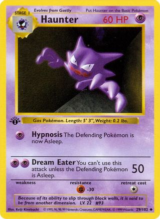 Base Set Shadowless 029/102 Haunter - Unlimited - Uncommon