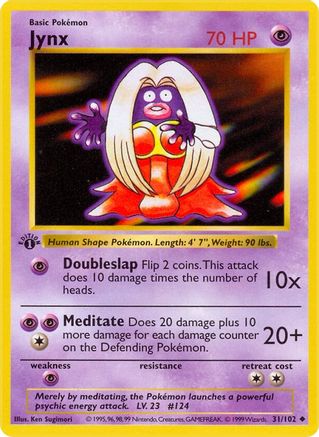 Base Set Shadowless 031/102 Jynx - Unlimited - Uncommon