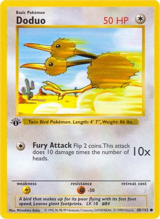 Base Set Shadowless 048/102 Doduo - 1st Edition - Common