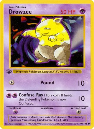 Base Set Shadowless 049/102 Drowzee - 1st Edition - Common