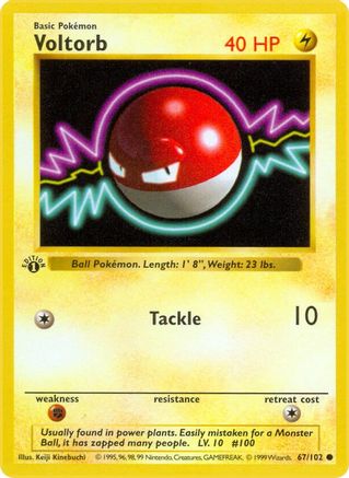Base Set Shadowless 067/102 Voltorb - Unlimited - Common