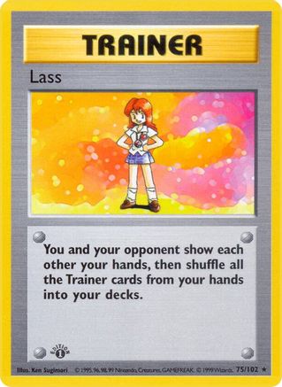 Base Set Shadowless 075/102 Lass - 1st Edition - Rare