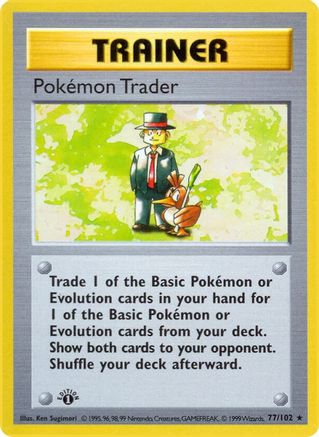 Base Set Shadowless 077/102 Pokemon Trader - Unlimited - Rare