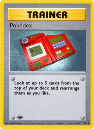 Base Set Shadowless 087/102 Pokedex - 1st Edition - Uncommon
