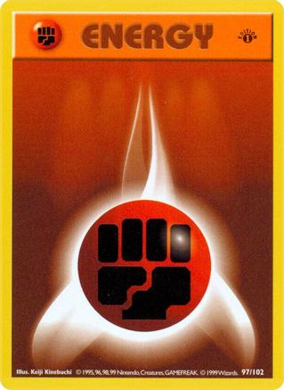 Base Set Shadowless 097/102 Fighting Energy - Unlimited - Common