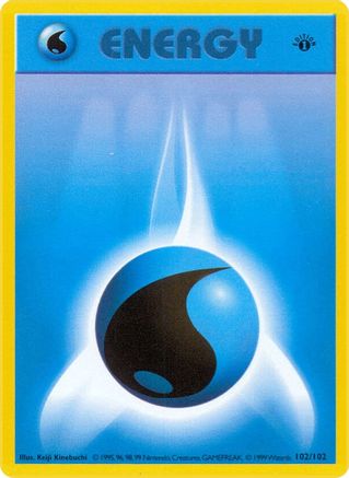 Base Set Shadowless 102/102 Water Energy - 1st Edition - Common