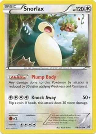 XY BREAKthrough 118/162 Snorlax - Uncommon