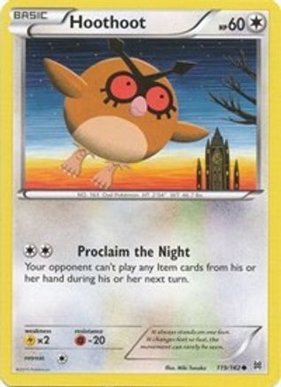 XY BREAKthrough 119/162 Hoothoot - Reverse Holofoil - Common