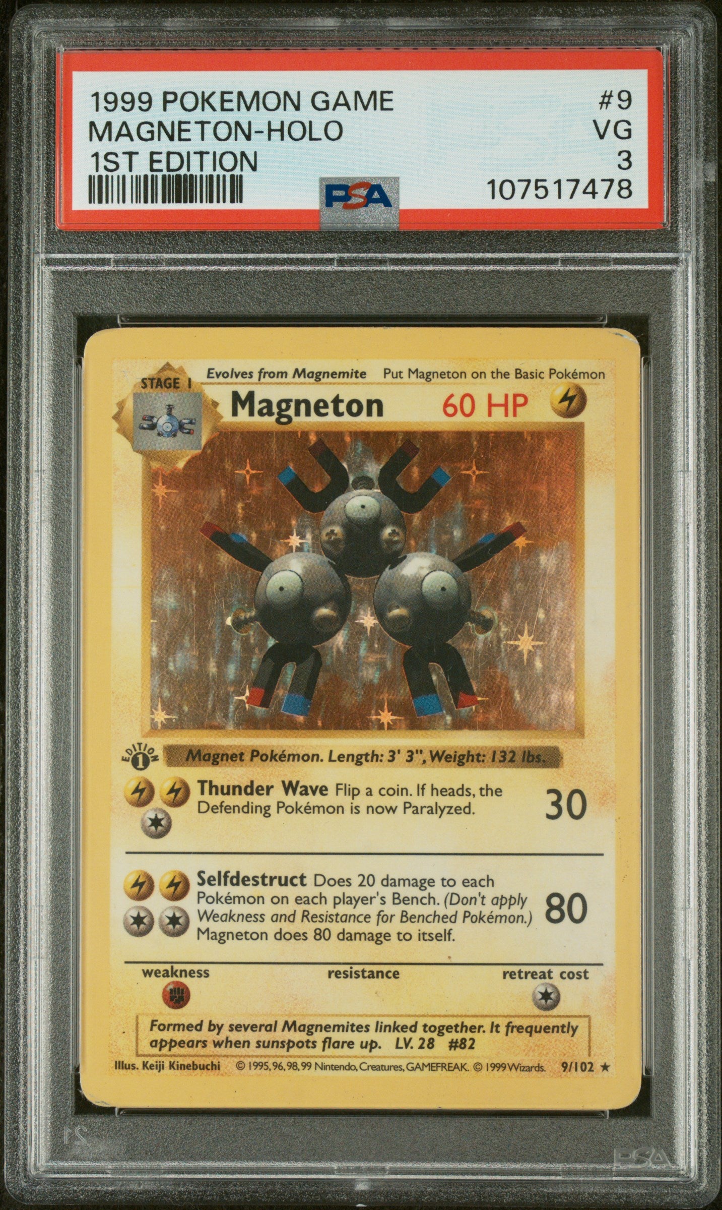 Base Set Shadowless 009/102 PSA3 #107517478 Magneton - 1st Edition Holofoil - Holo Rare