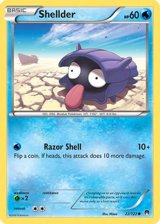XY BREAKpoint 022/122 Shellder (22) - Reverse Holofoil - Common