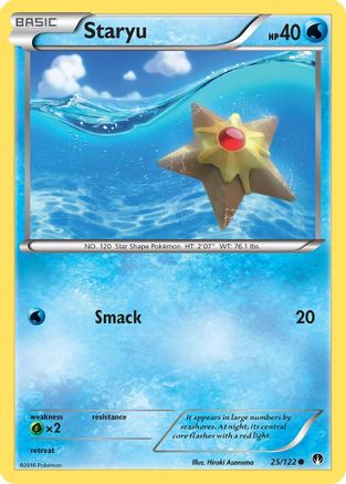 XY BREAKpoint 025/122 Staryu - Reverse Holofoil - Common