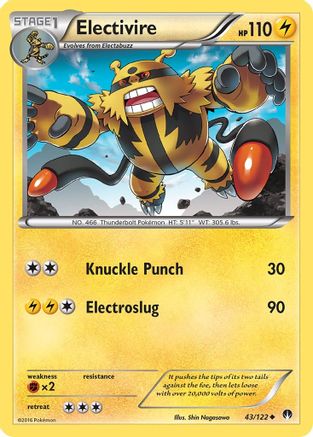 XY BREAKpoint 043/122 Electivire - Reverse Holofoil - Uncommon