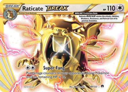 XY BREAKpoint 089/122 Raticate BREAK - Holofoil - Rare BREAK