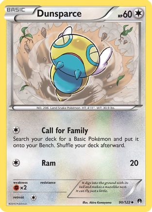 XY BREAKpoint 090 Dunsparce - Reverse Holofoil - Uncommon