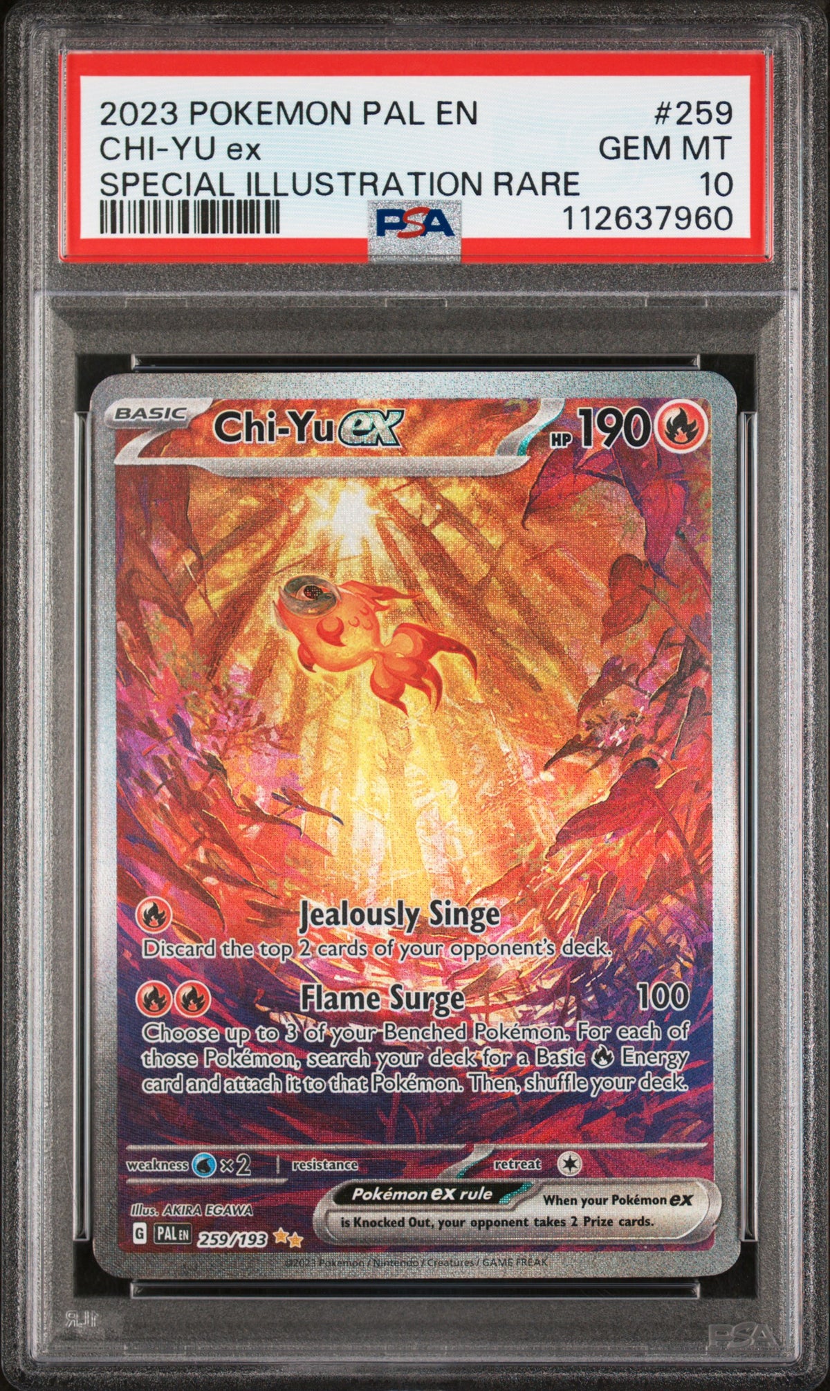 SV02 Paldea Evolved 259/193 PSA10 #112637960 Chi-Yu ex - Holofoil - Special Illustration Rare
