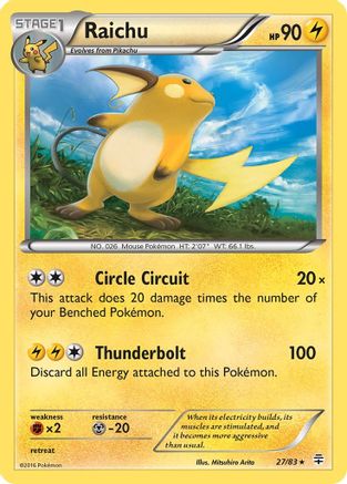 Generations 027/83 Raichu - Reverse Holofoil - Holo Rare