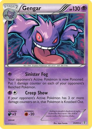 Generations 035/83 Gengar - Reverse Holofoil - Holo Rare