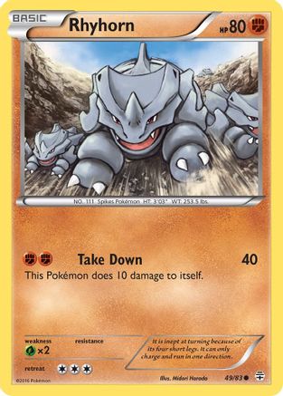 Generations 049 Rhyhorn - Reverse Holofoil - Common