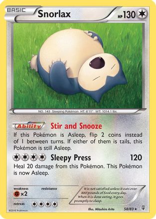 Generations 058/83 Snorlax - Reverse Holofoil - Rare