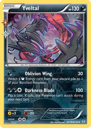 Generations Radiant Collection RC16/RC32 Yveltal - Holofoil - Uncommon