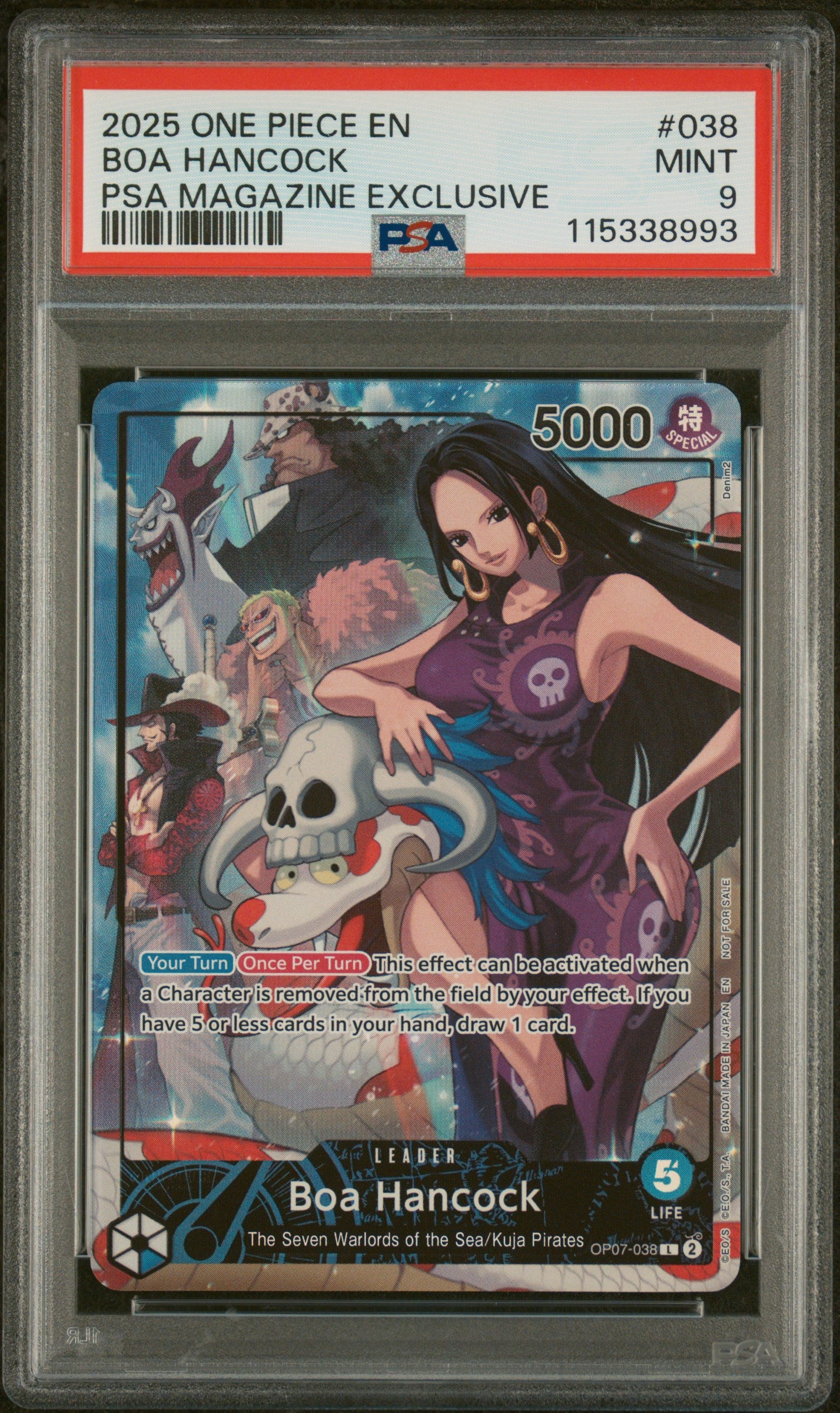One Piece Promotion Cards OP07-038 PSA9 #115338993 Boa Hancock (2025 PSA Magazine Promo) (OP07-038) - Foil - Leader