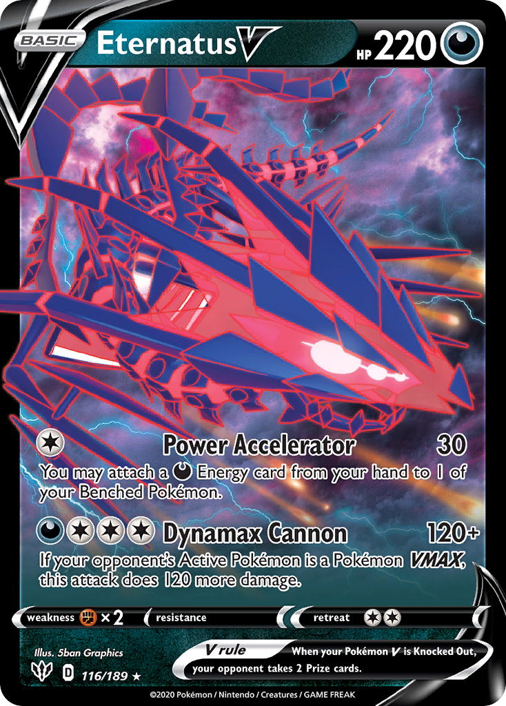 SWSH03 Darkness Ablaze 116/189 Eternatus V - Holofoil - Ultra Rare