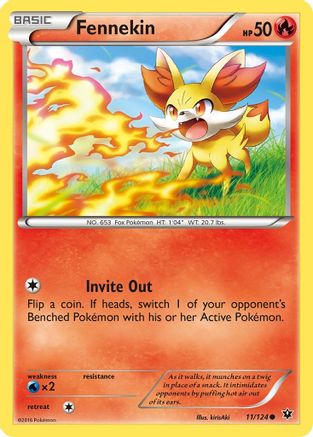 XY Fates Collide 011/124 Fennekin (11) - Reverse Holofoil - Common