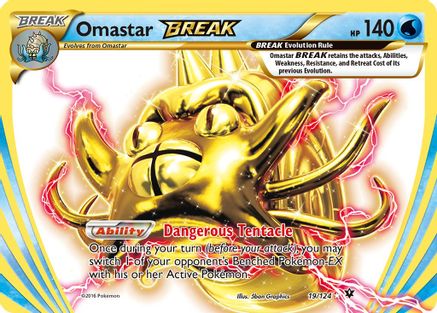 XY Fates Collide 019/124 Omastar BREAK - Holofoil - Rare BREAK