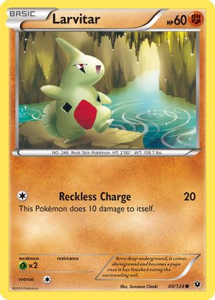 XY Fates Collide 040/124 Larvitar (40) - Reverse Holofoil - Common