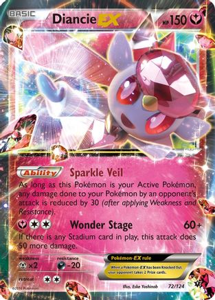 XY Fates Collide 072/124 Diancie EX - Holofoil - Ultra Rare