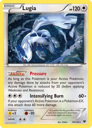 XY Fates Collide 078/124 Lugia - Reverse Holofoil - Rare