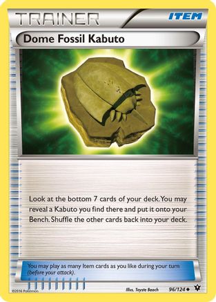 XY Fates Collide 096/124 Dome Fossil Kabuto - Reverse Holofoil - Uncommon