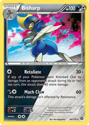 XY Steam Siege 064/114 Bisharp - Holofoil - Holo Rare