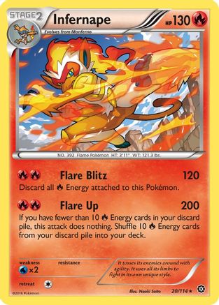 XY Steam Siege 020/114 Infernape - Reverse Holofoil - Holo Rare