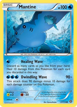 XY Steam Siege 027/114 Mantine - Reverse Holofoil - Common