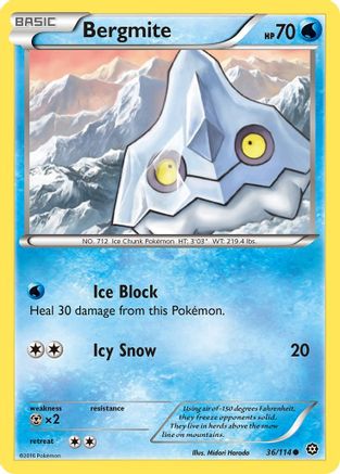 XY Steam Siege 036/114 Bergmite - Reverse Holofoil - Common