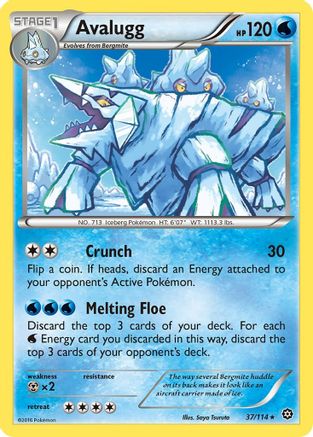 XY Steam Siege 037/114 Avalugg - Rare