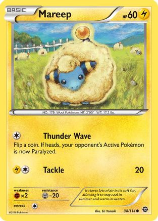 XY Steam Siege 038/114 Mareep - Reverse Holofoil - Common