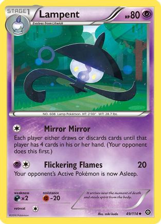 XY Steam Siege 049 Lampent - Reverse Holofoil - Uncommon