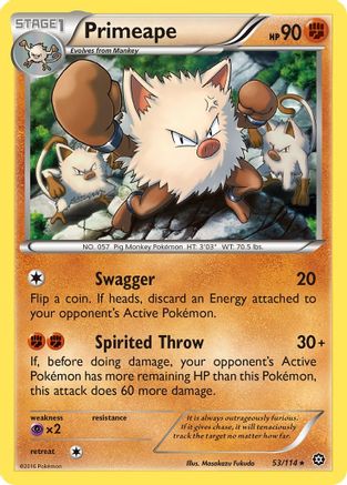 XY Steam Siege 053/114 Primeape - Rare