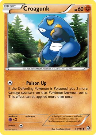 XY Steam Siege 058/114 Croagunk - Reverse Holofoil - Common