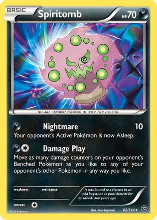 XY Steam Siege 062/114 Spiritomb - Reverse Holofoil - Rare