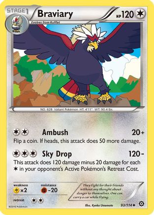 XY Steam Siege 093 Braviary - Reverse Holofoil - Uncommon
